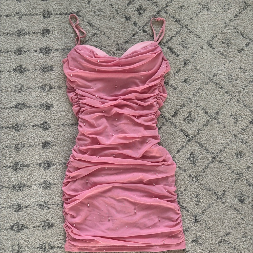 Pink Ruched Dress - Picture 4 of 4